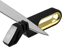 Ручна точилка для кухонних ножів Knife Sharpener NJ-522 4 в 1 настільна механічна ножеточка 5 секунд, точило для ножиць 3 рівні заточування