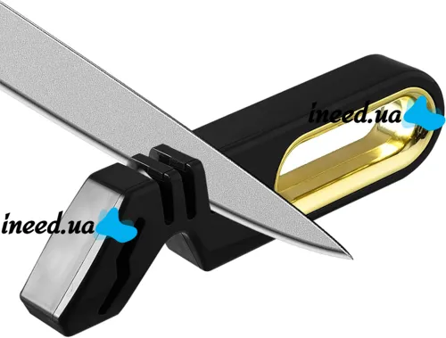 Ручна точилка для кухонних ножів Knife Sharpener NJ-522 4 в 1 настільна механічна ножеточка 5 секунд, точило для ножиць 3 рівні заточування