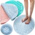 Non-slip shower mat Massage Foot Rad 35 cm, silicone, massage foot brush mat, round, rubber suction cup bath mat