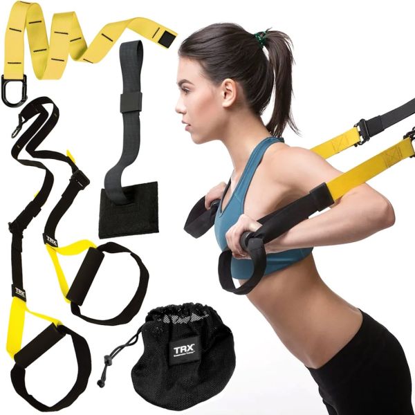 Тренировочные подвесные петли TRX Pro Fit Studio Suspension ремни для силовых тренировок кроссфита, фитнеса и турника всего тела ТРХ Lumo Yellow