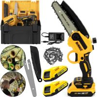 Аккумуляторная цепная мини пила DeWalt DCM160N 24V 4AH шина 20 см на 2 аккумулятора, электропила 8 дюймов с автоматической смазкой цепи в кейсе