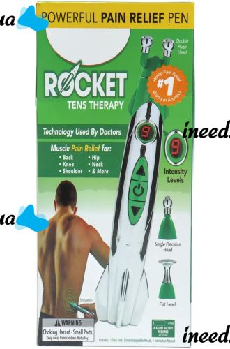 Массажная ручка с 3 насадками головками для терапии Rocket Pain Relief Pen 3 в 1 импульсный ручной акупунктурный массажер для снятия боли всего тела