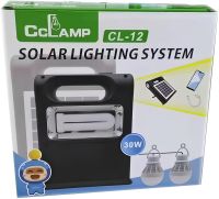 Портативная солнечная станция CcLamp CL-12 30W аккумуляторный светодиодный LED фонарь повербанк с 2 лампочками на солнечной батареи Power Bank