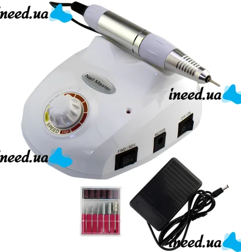 Машинка фрезер для маникюра и педикюра Beauty Nail DM-502 35000 оборотов, электрический аппарат для обработки ногтей с насадками и педалью 