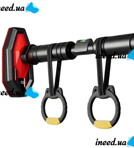 RPM Sports DL-413 65-100 cm telescopic pull-up bar with level and rings, door bar AND5364