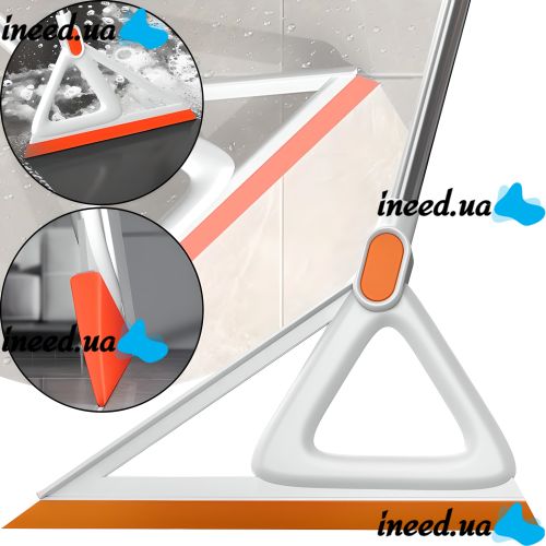 Silicone Mop 2 in 1 Clean the wiper AND-8-10 for Washing Windows, Liquids Scraper Floor and Glass Cleaner with Telescopic Handle 100cm Orange