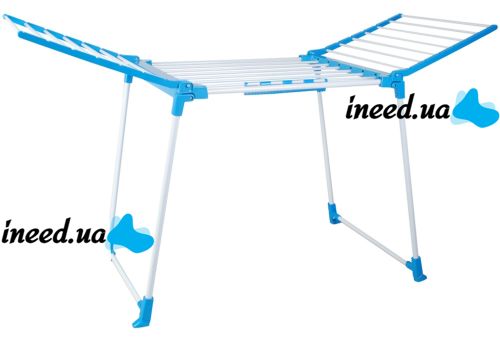 Підлогова розкладна сушарка для білизни Clothes Dryer HP227 Blue 172х60х87 см посилена складна сушка для речей, вішалка для одягу до 15 кг Синя