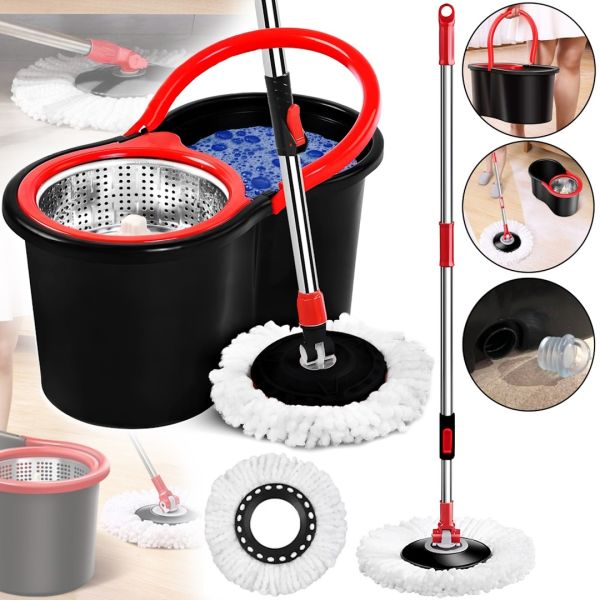 Set of mop with turbo spin and bucket Spin Mop 360 10 l set for cleaning and mopping the floor Magic Mop telescopic mop with microfiber nozzle