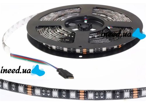 USB Bluetooth светодиодная лента Rope-Lights RGB SMD5050 5 м IP65 с управлением от телефона разноцветная с контролером в силиконе Черная SMD-5050