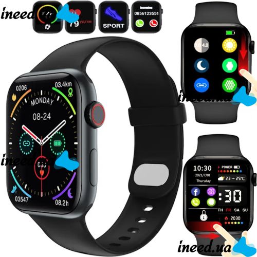 Smart Wrist Smart Watch F21 Black Voice Call, Bluetooth Fitness and Health Functions with Wireless Charging IOS Android Black