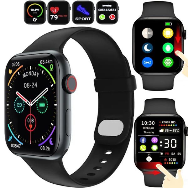 Умные наручные смарт часы Smart Watch F21 Black голосовой вызов, функции фитнеса и здоровья Bluetooth с беспроводной зарядкой IOS Android Черные