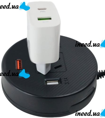 Автомобільний трійник інвертор Travel Car Power Liyuan DC-AC 12-220V 75W від прикурювача, універсальний USB адаптер спліттер 12 / 24V в авто
