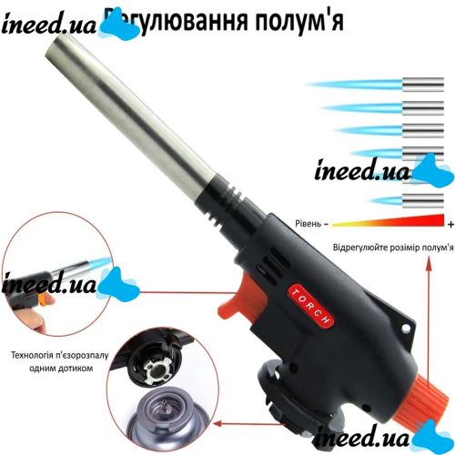 Portable Gas Burner for Canister Multi Purpose Torch No. 504 With Travel Cutter with Piezo Ignition Flame Control Manual Gas Soldering Iron