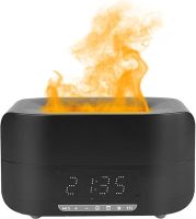 Ультразвуковий зволожувач повітря RGB Flame Aroma Humidifier H115A з ефектом полум'я Bluetooth колонка з LED годинами Аромадифузор нічник з пультом