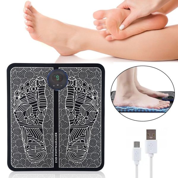 Automatic Vibrating Massage Mat for Feet and Feet EMS Foot Massager, Relaxing Myostimulator Massager Stimulating Blood Circulation
