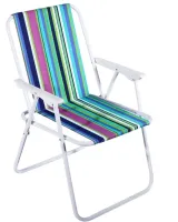 Folding chair AMF Picnic CCS022 with armrests camping striped, oxford, folding chair 1215, camping, for picnic, Striped