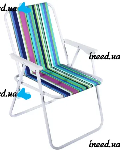 Folding chair AMF Picnic CCS022 with armrests camping striped, oxford, folding chair 1215, camping, for picnic, Striped