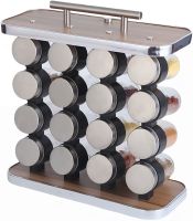 Набор баночек для хранения специй и приправ Spice Rack T013-16 полка органайзер на 16 отсеков, комплект емкостей для сыпучих продуктов на подставке