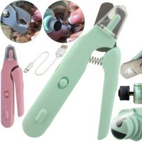 Тример когтерезка Nail Cutter PC-666 2 в 1 тример-пилка для стрижки кігтів собак і котів, автоматична пилка з обмежувачем і підсвічуванням від USB