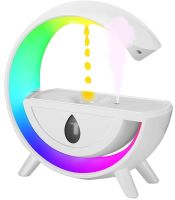 Антигравітаційний зволожувач повітря нічник Anti-Gravity Humidifier T00K8 з RGB підсвічуванням, Дифузор 350мл з крапельним ефектом від USB Білий