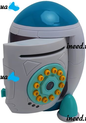 Дитяча електронна скарбничка сейф Ракета Rockets Money Box 852a купюроприймач з кодовим замком і відбитком пальця для купюр і монет на батарейках