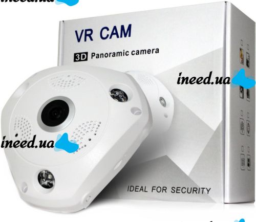 Стельова IP камера відеоспостереження VR Camera V300 360° бездротова панорамна відеокамера на стелю з ІЧ підсвічуванням і мікрофоном Wi-Fi VRCam