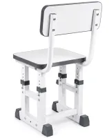 Bambi JU-5129 Convertible Children's Desk and Chair Set—Height-Adjustable Desk and Chair with Shelves and Backpack Holder, 26X-158, Gray