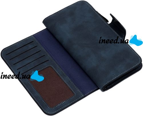 Жіночий замшевий гаманець Baellerry Forever N2345 Dark Blue жіноче портмоне, клатч на 10 відділень для зберігання купюр і дрібниці 19х10. 5 см Темно сині