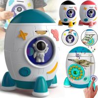 Дитяча електронна скарбничка сейф Ракета Rockets Money Box 852a купюроприймач з кодовим замком і відбитком пальця для купюр і монет на батарейках