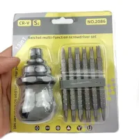 Multifunctional Ratchet Telescopic Mini Screwdriver with Double Head CR-V 13 in 1, Reversible Screwdriver with Ratchet and Magnetic Bits