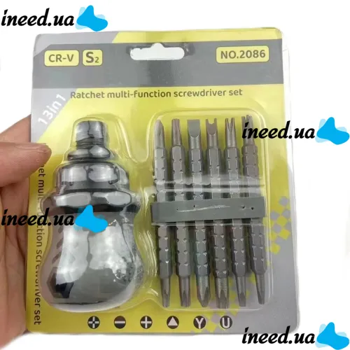 Multifunctional Ratchet Telescopic Mini Screwdriver with Double Head CR-V 13 in 1, Reversible Screwdriver with Ratchet and Magnetic Bits