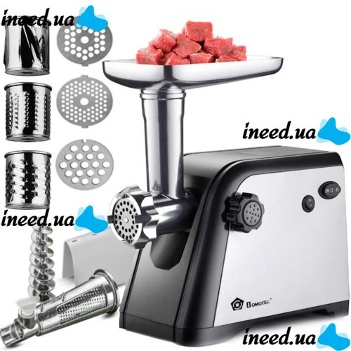 Kitchen electric meat grinder Domotec MS-2024 3000W with juicer, Electric Meat Grinder with grater, shredder, sausage nozzle Domotec 3000W