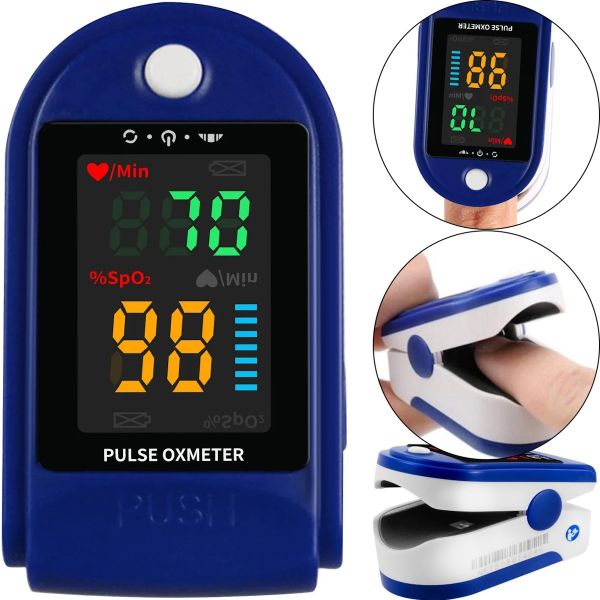 Беспроводной пульсоксиметр Pulse Oximeter FingerTec SP02 на кончик пальца для измерения пульса сатурации кислорода Пульсометр на палец с LCD дисплеем