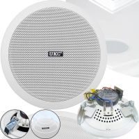 Ceiling Speakers UKC CS-5500BM 6W Waterproof Ceiling Acoustics Stereo Speaker for Ceiling Mounting CS 5500 5.5" for Home White