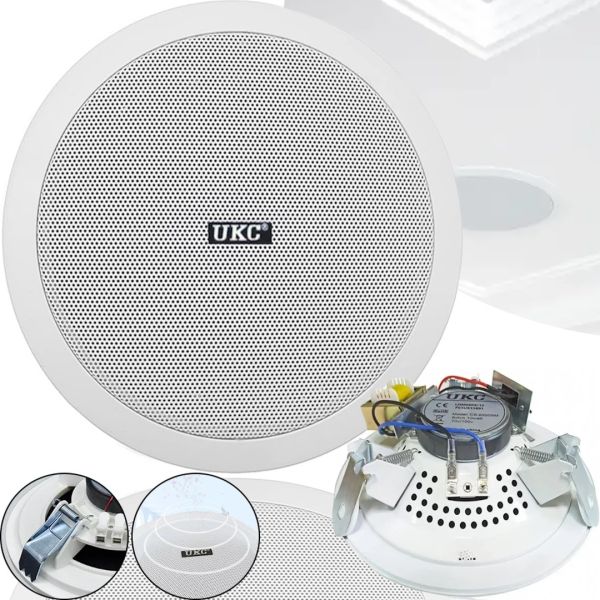 Потолочные динамики UKC CS-5500BM 6W Водоустойчивая потолочная акустика стерео колонка для врезного монтажа в потолок CS 5500 5,5" для дома Белая