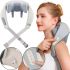 Electric Neck Massager XL-653 with Heating Function for the Back, Shoulders, and Neck; HJ-188 Rechargeable Roller Massager, Gray
