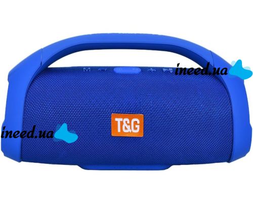 Large Wireless Music Speaker T&G Booms Box Big Blue with Handle, Portable Bluetooth Speaker Style T&G Boombox USB AUX for Android IOS