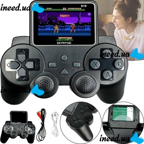 Mini Retro Gaming Console Gamepad Jetson SEGA S10 Gamepad for 520 Built-in Games, Wireless Console with 2.4 LCD Screen from Battery Black