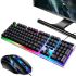 Игровой набор Gaming ZGB G21B проводная игровая клавиатура и мышь для ПК с RGB светодиодной подсветкой, Компьютерный комплект мышка и клавиатура