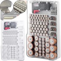 Organizer storage case for batteries and accumulators Battery Master AND584 with tester BT-168 for 93 pcs, Plastic case box with hinged lid