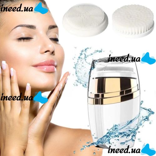 Акумуляторна масажна щітка 3 в 1 Sonic Facial Cleansing Drush With LT - 606 для особи з насадками, Професійна електрична щітка для вмивання