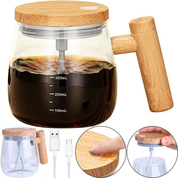 Automatic Coffee Cup stirrer Coffee stirring cup AD-2126 with automatic stirring 400 ml Mug with lid for coffee from batteries AND896