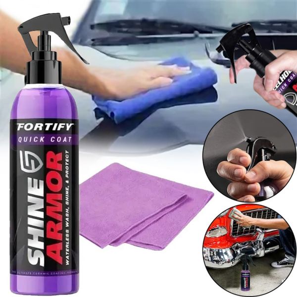 Car Anti-scratch Polish Shine Armor for Car, 236 ml with Microfiber, Anti-scratch Spray for Car Body Polishing