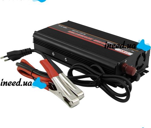 Автомобільний перетворювач інвертор UKC UPS-1800A 12V-230V 1800W автоперетворювач напруги струму AC/DC від мережі та акумулятора 12В 230В