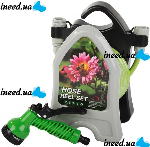 Roll Garden Hose Reel LY-907 water hose 10 m on a reel with 3/8" spray gun watering kit 7 watering modes