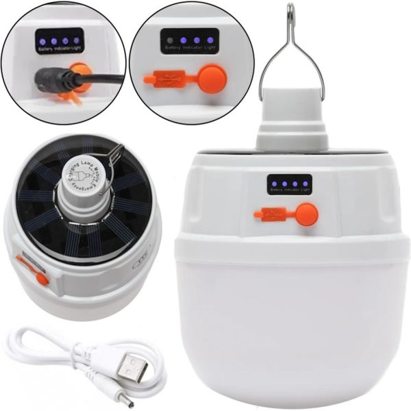 Аккумуляторная подвесная лампа Solar Lamp BL-2022 на солнечной батарее, Подвесной светодиодный фонарь на крючке для кемпинга на аккумуляторе JD-2022