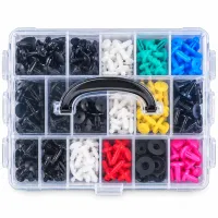 OEM H546 Set of Clips for Auto Trim—725-Piece Set of Removers for Fan Blades, Mounts, Seals, and Clamps in a Plastic Case for Repair and Installation