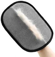Двостороння рукавичка Pet Hair Removal Glove PL-23 для видалення шерсті тварин, електростатична щітка для прибирання ворсу, пилу та волосся 24х16 см