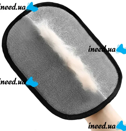 Двостороння рукавичка Pet Hair Removal Glove PL-23 для видалення шерсті тварин, електростатична щітка для прибирання ворсу, пилу та волосся 24х16 см