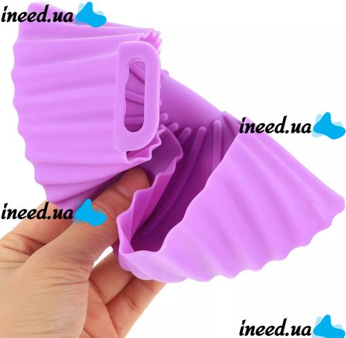 Silicone baking dish Food Grade Silica 880-2 universal round mold with handles 16 cm tray for frying and baking in a deep fryer